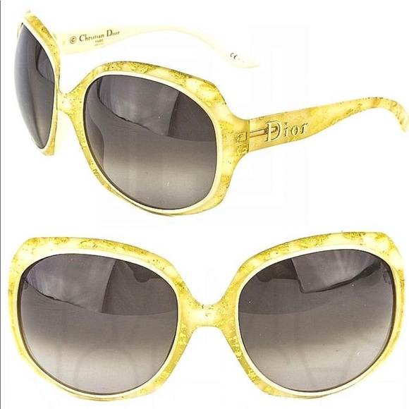 CHRISTIAN DIOR Glossy Gold Leaf GLOSSY1 Sunglasses - Picture 1 of 8